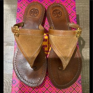 Used Tory Burch suede & leather sandals size 5